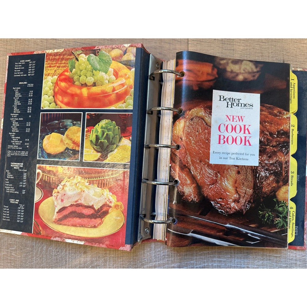 Vintage 1971 Better Homes and Gardens New Cook Book Red Gingham Binder 1968 Ed - Picture 2 of 6